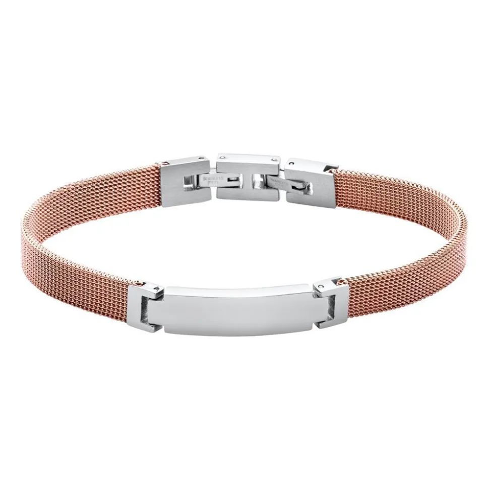 Gravierbares Mesh Armband aus Edelstahl, rosé B5276SL