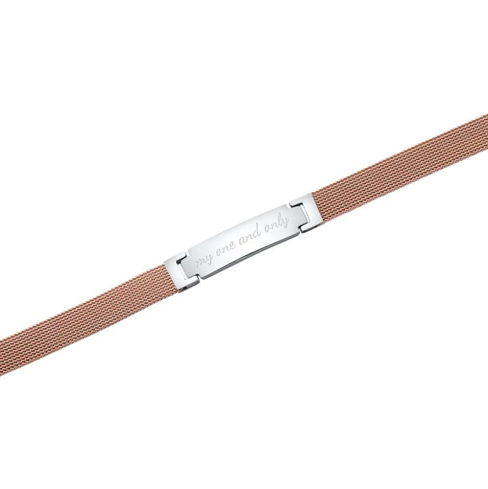 Gravierbares Mesh Armband aus Edelstahl, rosé B5276SL