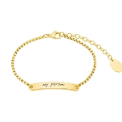 Gravurarmband für Damen aus Edelstahl, IP Gold 2034939
