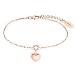 Gravurarmband Herz mit Zirkonia aus 925er Silber, rosé 2032597