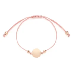 Gravurarmband Mila, rosa Textilband, Edelstahl, IP Rosé 023924