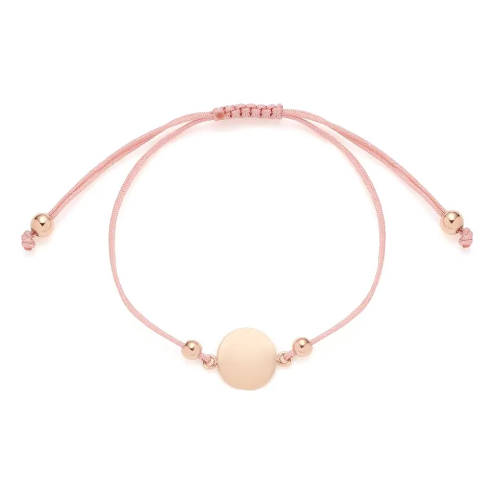 Gravurarmband Mila, rosa Textilband, Edelstahl, IP Rosé 023924