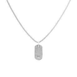 Gravurkette für Damen aus Edelstahl mit Kristallen 2780860