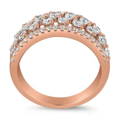 Gravurring aus Roségold mit Diamanten für Damen BDR0073-RSL