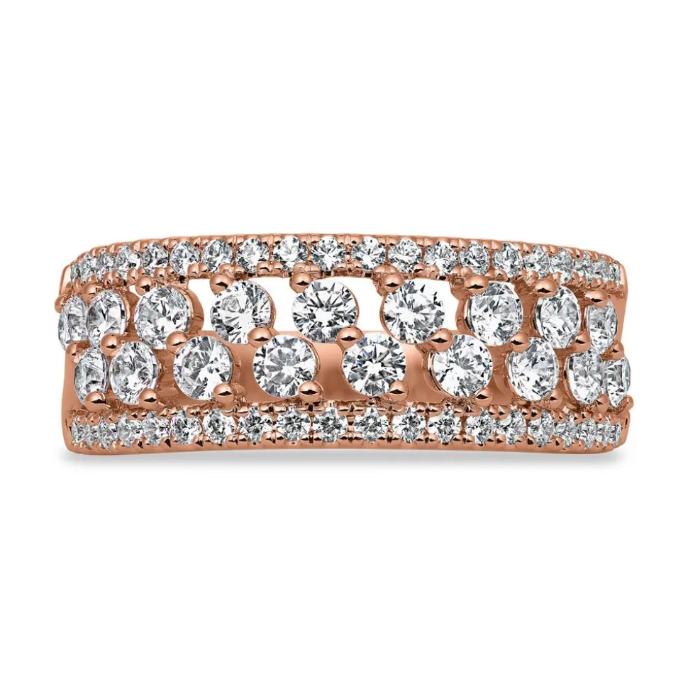 Gravurring aus Roségold mit Diamanten für Damen BDR0073-RSL