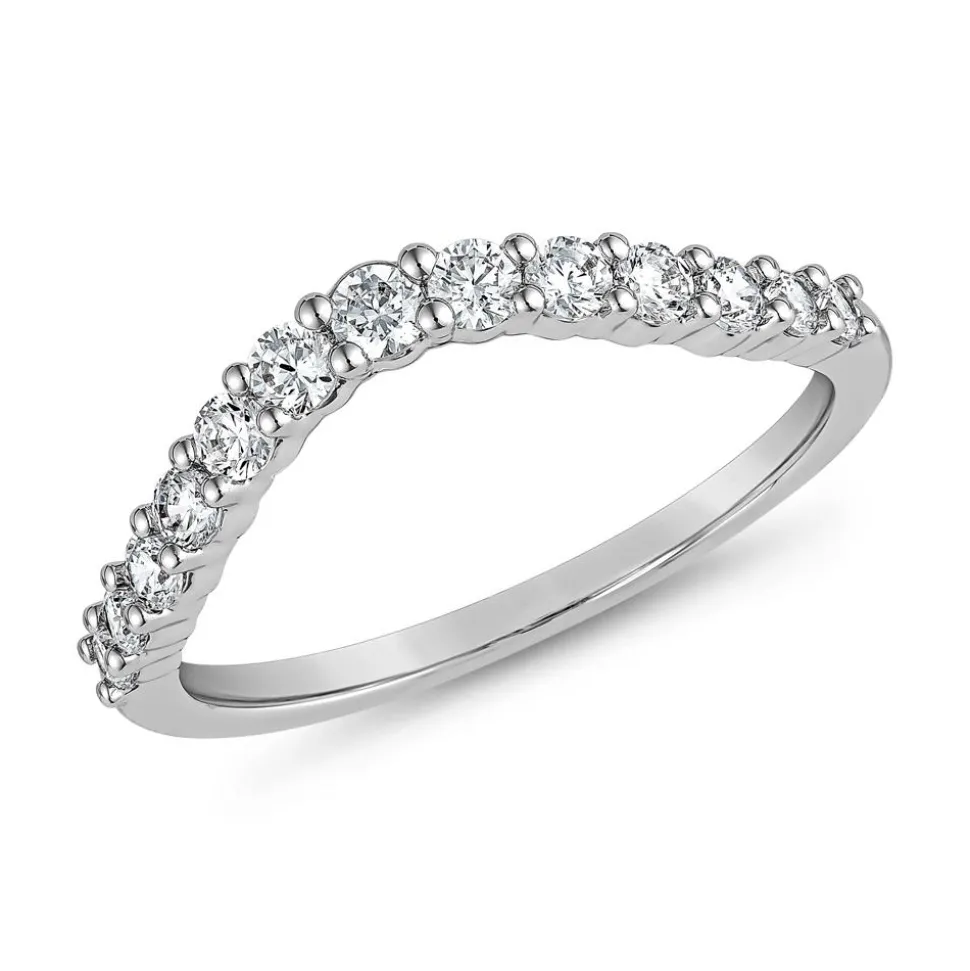 Gravurring aus Weißgold oder Platin mit Diamanten BDR0112-WSL