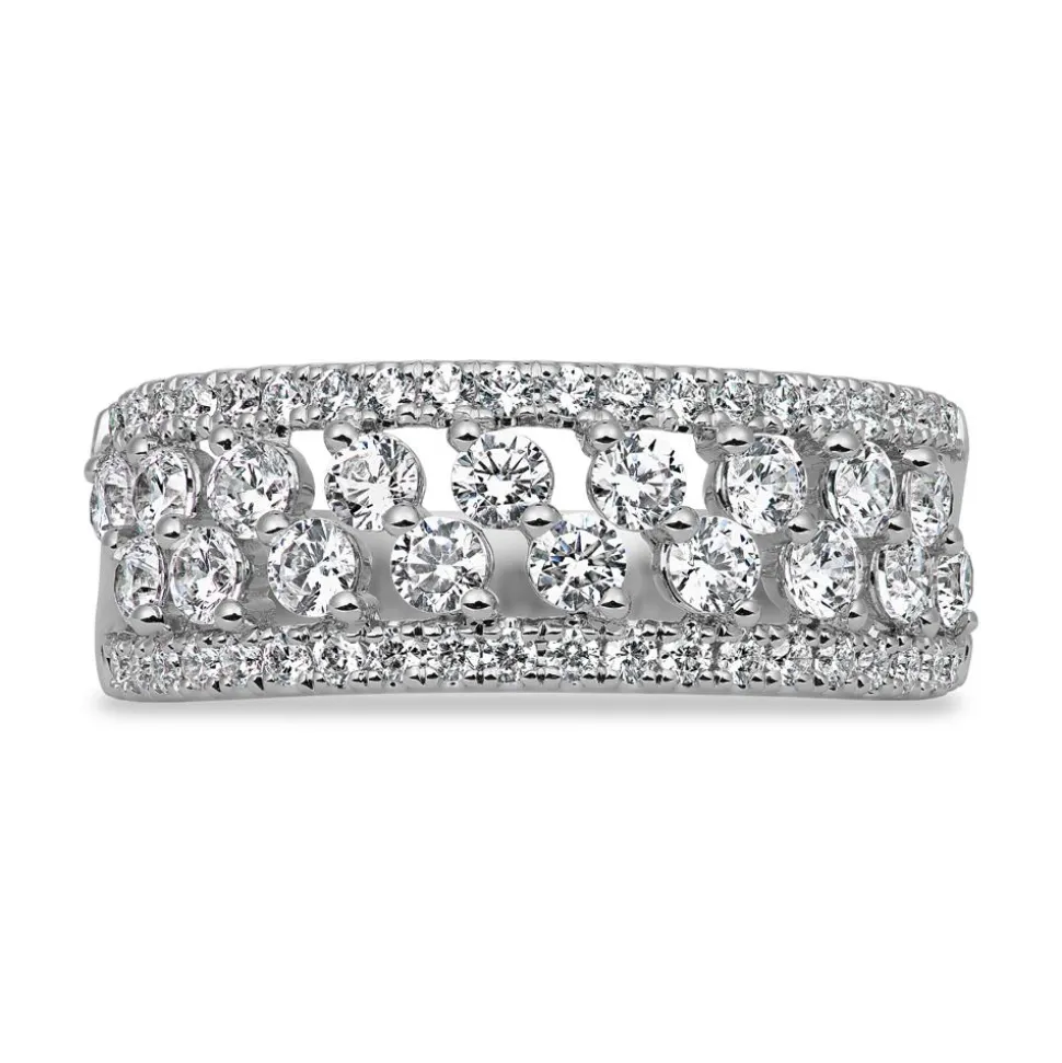 Gravurring aus Weißgold/Platin mit lab grown Brillanten BDR0073LG-WSL