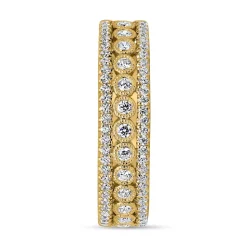 Gravurring für Damen aus Gelbgold mit Brillanten BDR0074-GSL