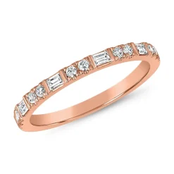Gravurring für Damen aus Roségold mit Diamanten BDR0065-RSL