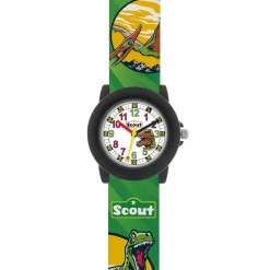 Grüne Dinosaurier Quarzuhr aus Kunststoff für Jungen 280305041