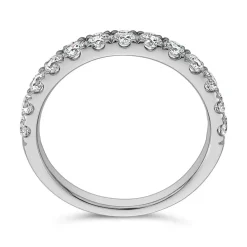Halber Memoire Ring aus Weißgold oder Platin, Diamanten BDR0129-WSL