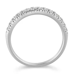 Halb-Memoire-Ring mit Diamanten, Weißgold oder Platin BDR0063-WSL