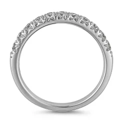 Halb-Memoire-Ring mit Diamanten, Weißgold oder Platin BDR0116-WSL