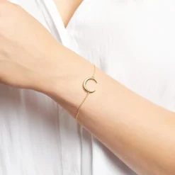 Halbmond Armband aus vergoldetem 925er Silber LSB0025