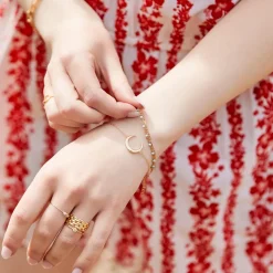 Halbmond Armband aus vergoldetem 925er Silber LSB0025