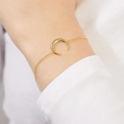 Halbmond Armband aus vergoldetem 925er Silber LSB0025