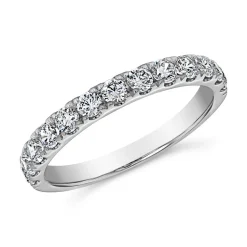 Half Eternity Diamantring, Weißgold, Platin, lab-grown BDR0129LG-WSL