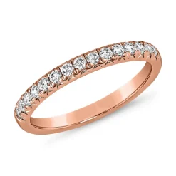 Half-Eternity Diamantring aus Roségold, gravierbar BDR0068-RSL