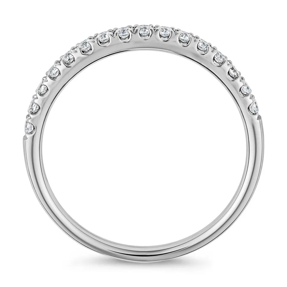 Half-Eternityring, lab grown Diamanten, Weißgold Platin BDR0115LG-WSL