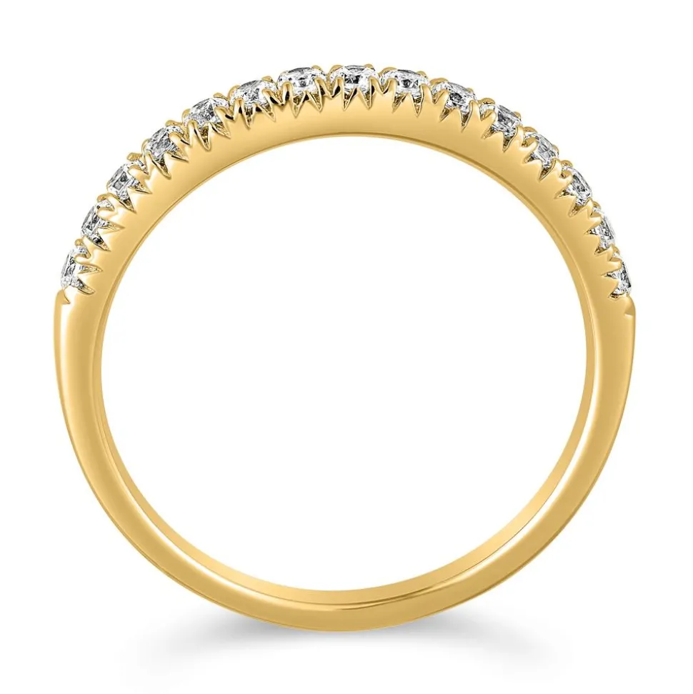 Half-Memoire Ring mit lab grown Diamanten aus Gelbgold BDR0063LG-GSL