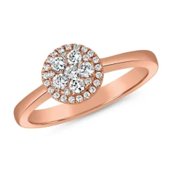 Halo-Ring für Damen aus Roségold mit Brillanten BDR0058-RSL