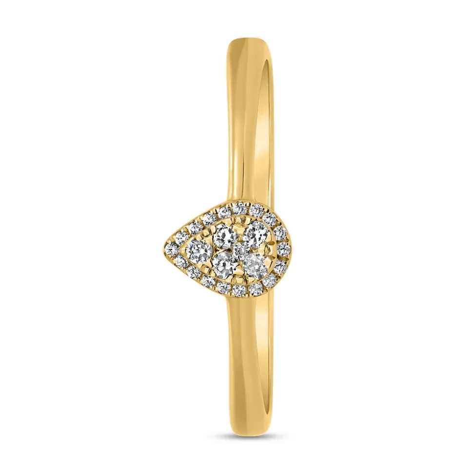 Halo-Ring Tropfen aus Gelbgold mit Brillanten BDR0055-GSL