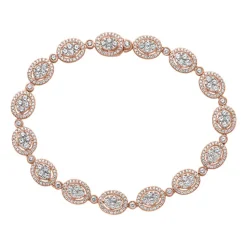 Halo-Stil Armband aus Roségold mit lab grown Diamanten BDB0021LG-RSL