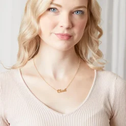 Halskette aus 925er Silber vergoldet Name wählbar NN0074-AgGSL