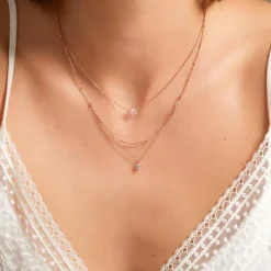 Halskette aus rosévergoldetem Sterlingsilber gravierbar LSN0023SL