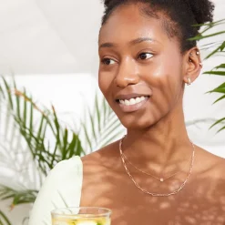 Halskette aus rosévergoldetem Sterlingsilber gravierbar LSN0023SL