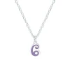 Halskette mit Anhänger Zahl 6 aus 925er Silber, Emaille 2035979