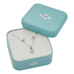 Harlow Hearts Set aus Kette und Ohrsteckern, Edelstahl JF04669SET