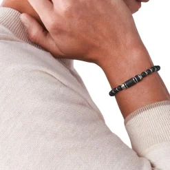 Herren Armband Mens Dress aus Lavastein und Edelstahl JF03688040