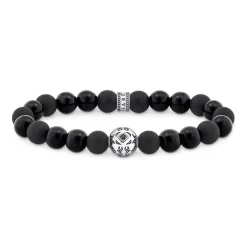Herren Bead-Armband aus Sterlingsilber und Obsidian A2145-705-11