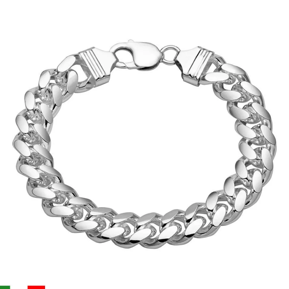 Herren Cuban Panzerarmband aus Sterlingsilber, 12 mm, OVA PA0120-OVA