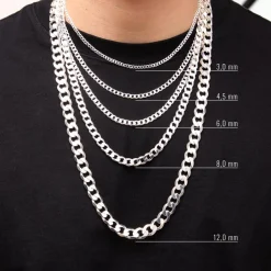 Herren Cuban Panzerkette OVA aus Sterlingsilber, 10 mm PK0100-OVA