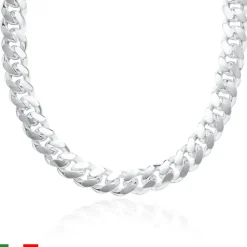 Herren Cuban Panzerkette OVA aus Sterlingsilber, 10 mm PK0100-OVA