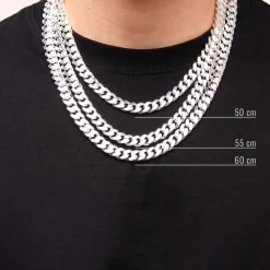 Herren Cuban Panzerkette OVA aus Sterlingsilber, 10 mm PK0100-OVA