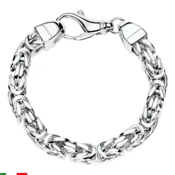 Herren Königsarmband aus Sterlingsilber, 8 mm, vierkant KA0080-F