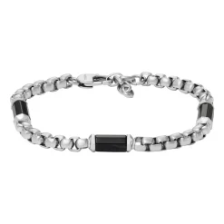 Herrenarmband aus Edelstahl All Stacked Up mit Achat JF04604040