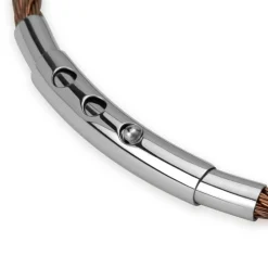 Herrenarmband Edelstahl roségold schwarz B5201