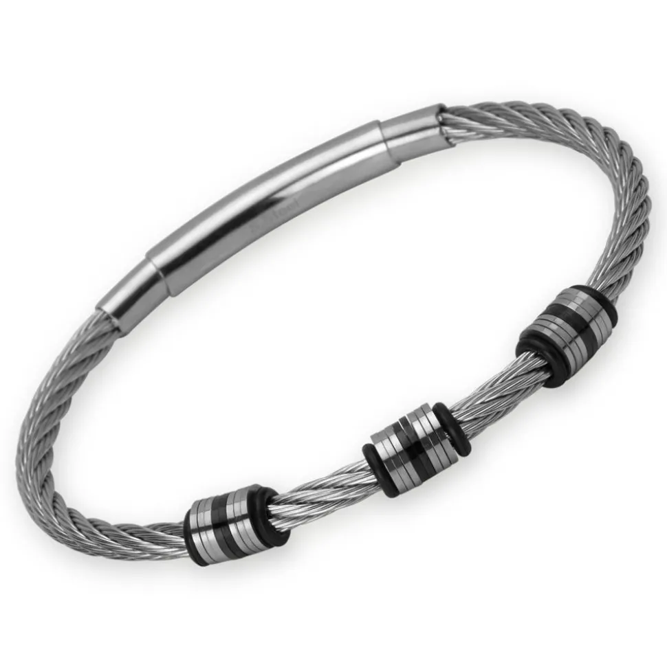 Herrenarmband Edelstahl schwarz B5202