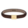 Herrenarmband Grover aus braunem Leder, gravierbar 1580329