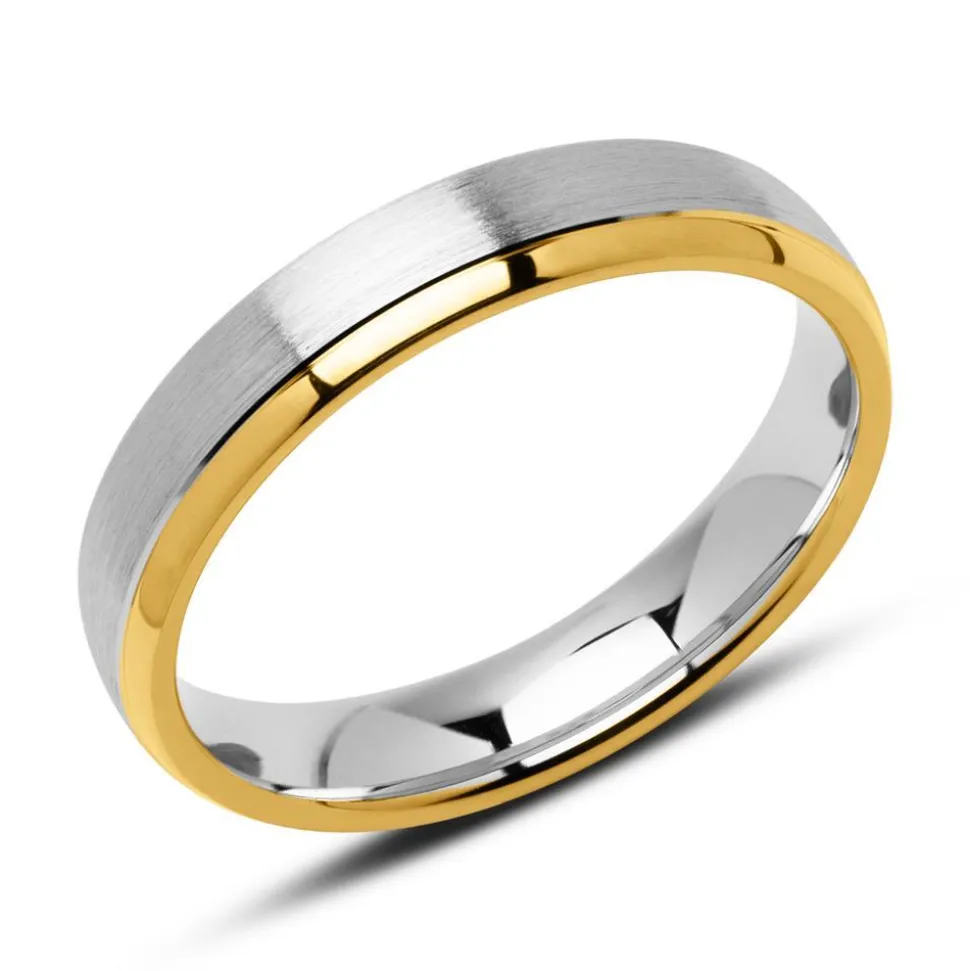 Herrenring aus teilvergoldetem Sterlingsilber R8588SL