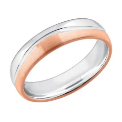 Herrenring bicolor 925 Silber rosé gravierbar R8579SL