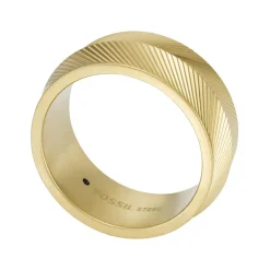 Herrenring Harlow Linear Texture aus Edelstahl, IP Gold JF04611710