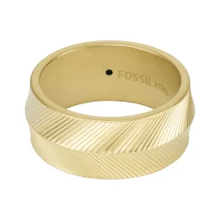 Herrenring Harlow Linear Texture aus Edelstahl, IP Gold JF04611710