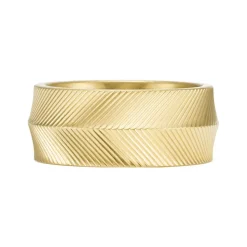 Herrenring Harlow Linear Texture aus Edelstahl, IP Gold JF04611710