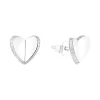 Herz Ohrstecker für Damen aus 925er Silber mit Zirkonia 2035757