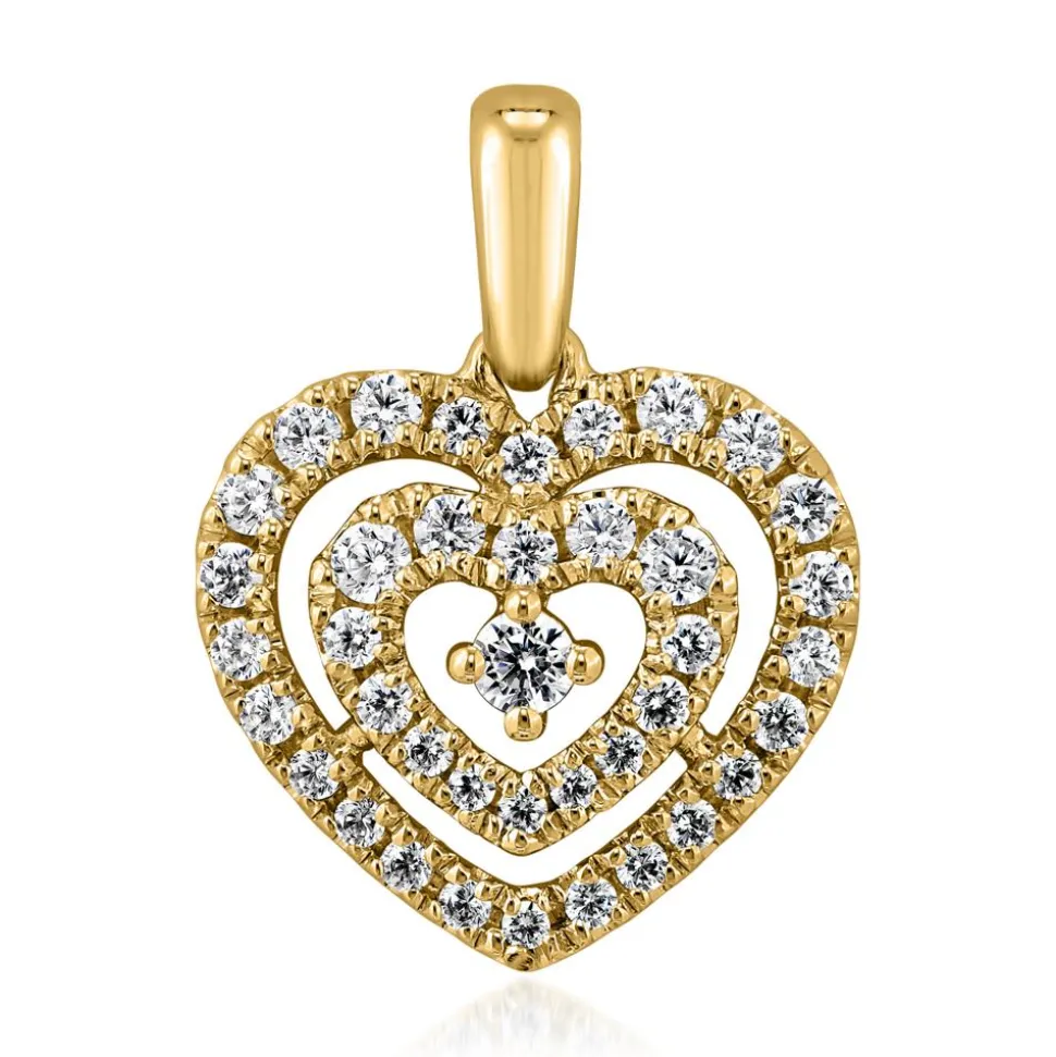 Herzanhänger mit lab grown Diamanten aus Gelbgold BDP0041LG-GSL